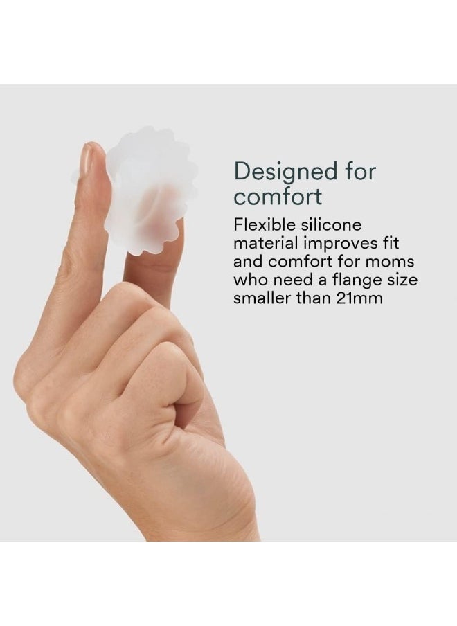 Willow Breast Pump Sizing Insert, 17mm, 2 Ct, Flange Inserts for Breast Pump, Improves Fit and Comfort for Breast Pumping Moms, Fits in 24mm Willow Breast Pump Flange