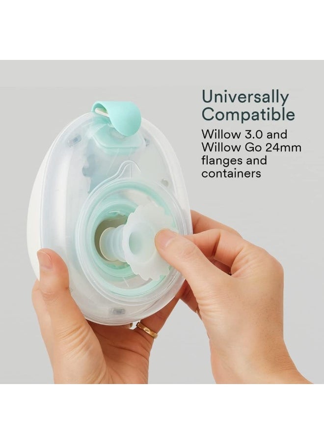 Willow Breast Pump Sizing Insert, 17mm, 2 Ct, Flange Inserts for Breast Pump, Improves Fit and Comfort for Breast Pumping Moms, Fits in 24mm Willow Breast Pump Flange