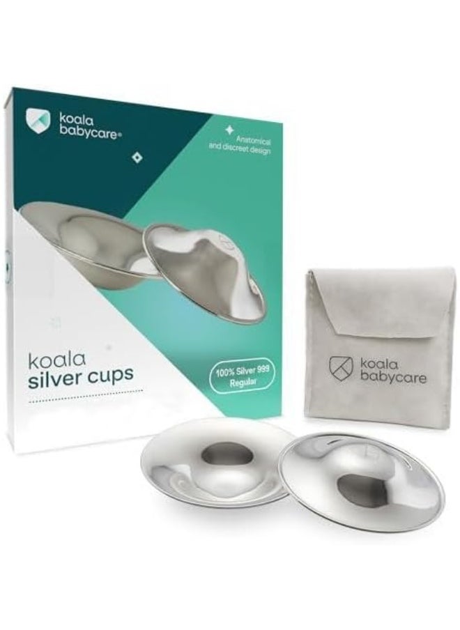 Koala Babycare cups in 100% Silver, nickel free for preventing and treating breast fissures during breastfeeding | Medical Device Class 1 Koala Silver Cup
