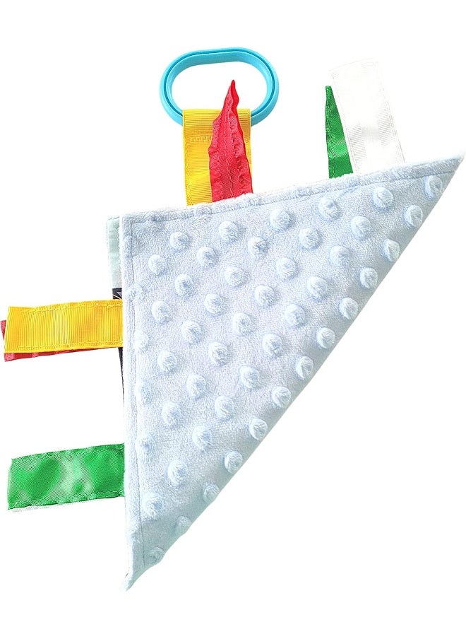 Chicago Baby Toy Crinkle & Teething Tag Square for Tummy Time Strollers 8x8 inch