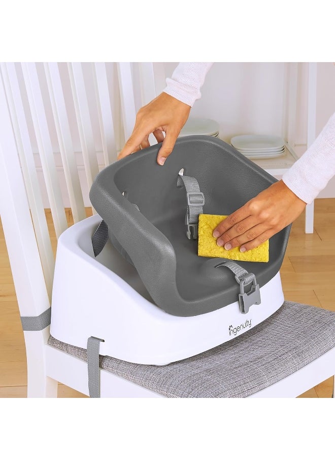 Ingenuity SmartClean Toddler Booster Seat for Dining Table with 3-Point Harness Straps