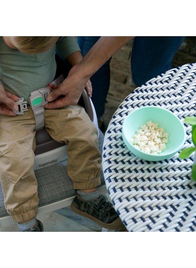 Ingenuity SmartClean Toddler Booster Seat for Dining Table with 3-Point Harness Straps