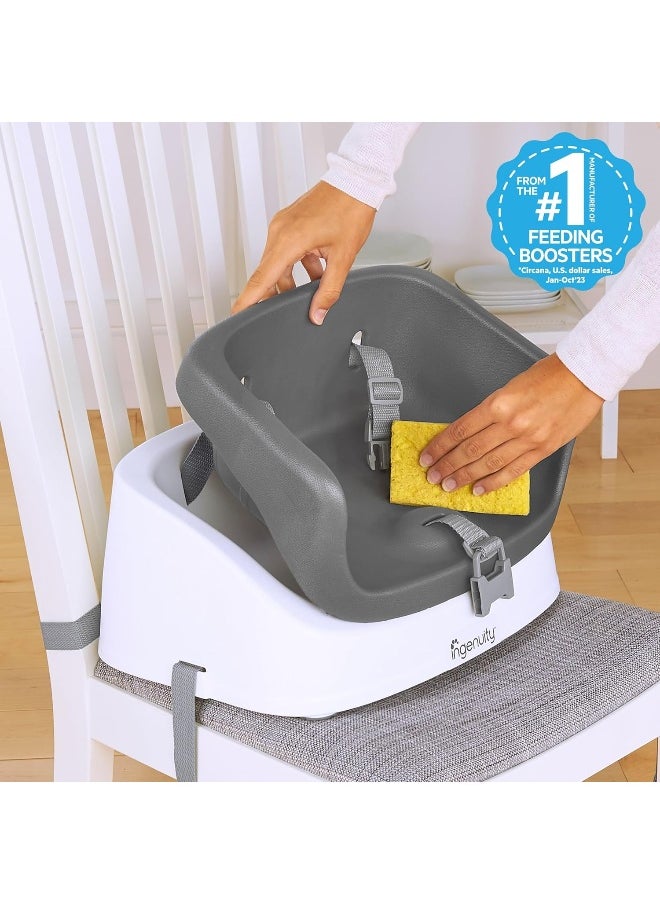 Ingenuity SmartClean Toddler Booster Seat for Dining Table with 3-Point Harness Straps