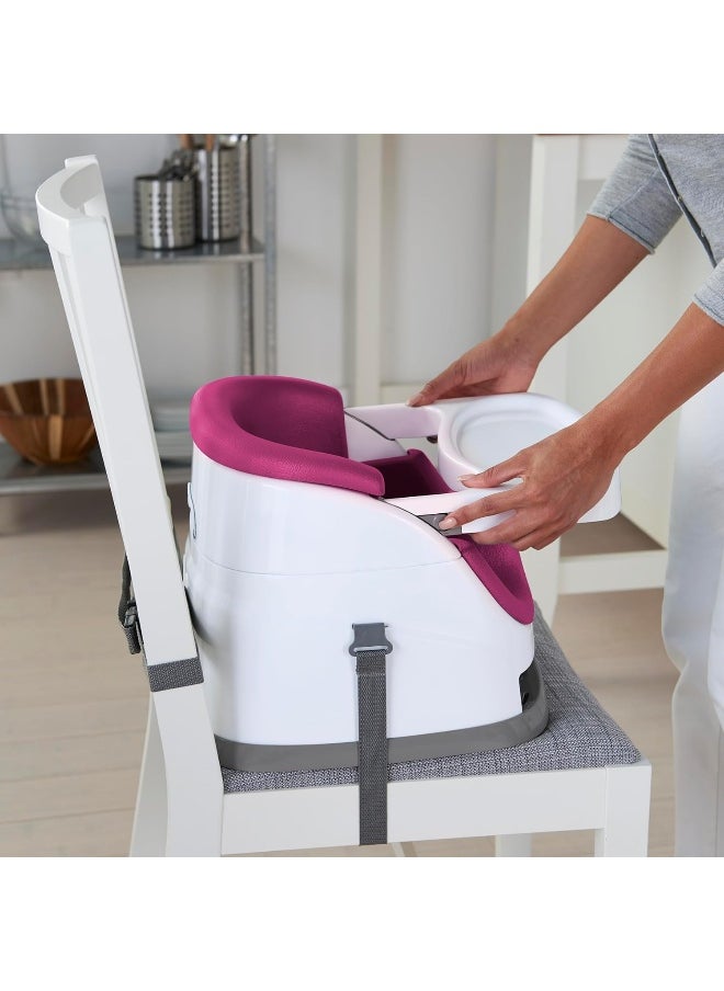 Ingenuity Baby Base 2-in-1 Booster Feeding and Floor Seat, Pink Flambe