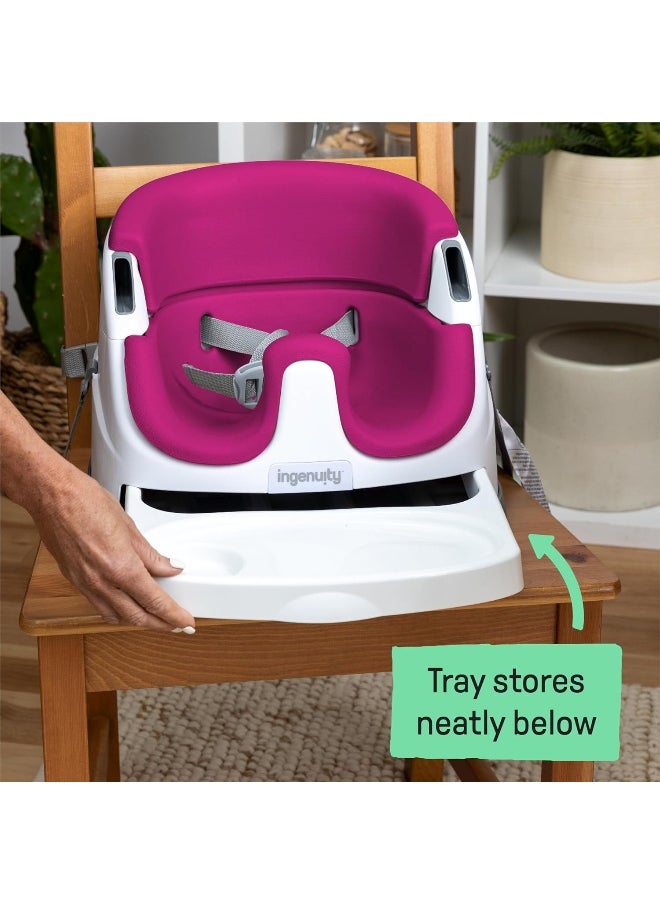 Ingenuity Baby Base 2-in-1 Booster Feeding and Floor Seat, Pink Flambe