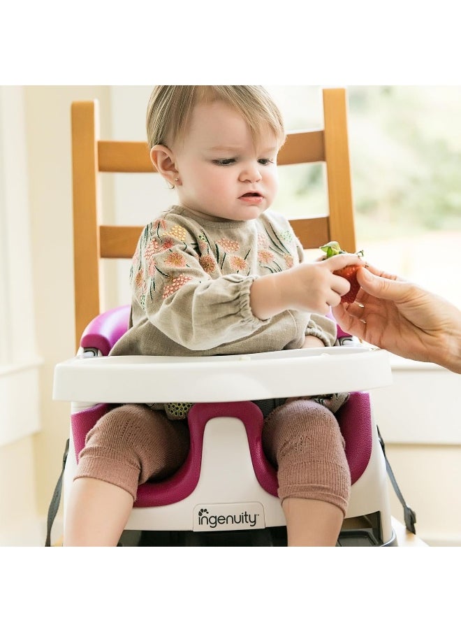 Ingenuity Baby Base 2-in-1 Booster Feeding and Floor Seat, Pink Flambe