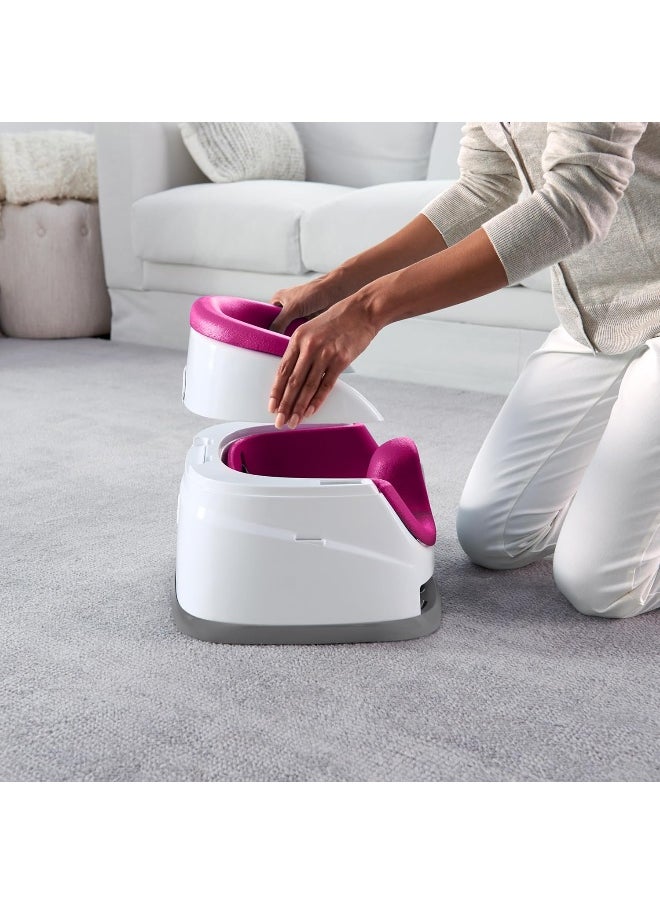 Ingenuity Baby Base 2-in-1 Booster Feeding and Floor Seat, Pink Flambe
