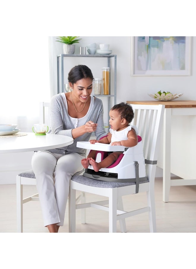 Ingenuity Baby Base 2-in-1 Booster Feeding and Floor Seat, Pink Flambe