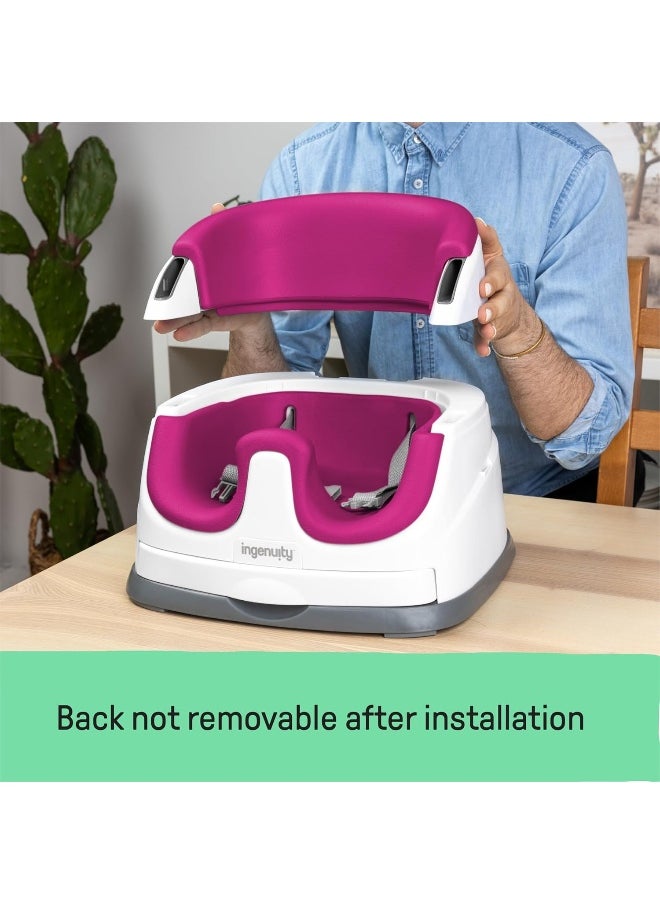 Ingenuity Baby Base 2-in-1 Booster Feeding and Floor Seat, Pink Flambe