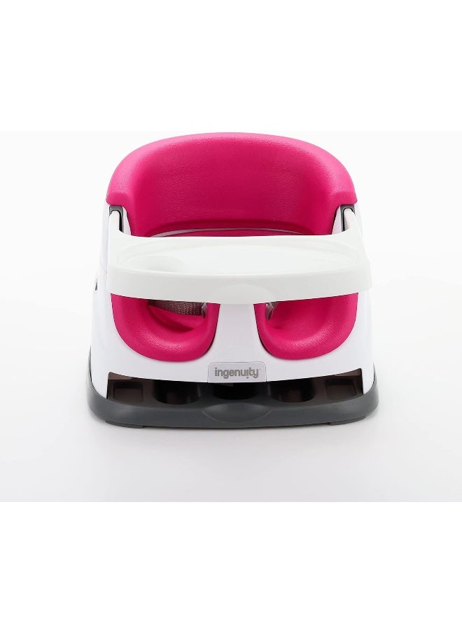 Ingenuity Baby Base 2-in-1 Booster Feeding and Floor Seat, Pink Flambe