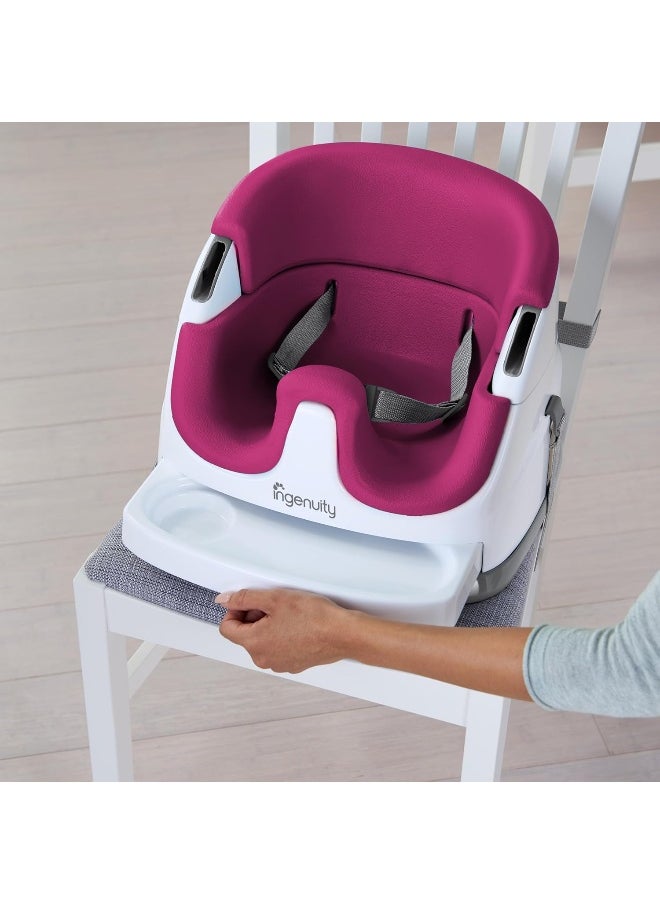 Ingenuity Baby Base 2-in-1 Booster Feeding and Floor Seat, Pink Flambe
