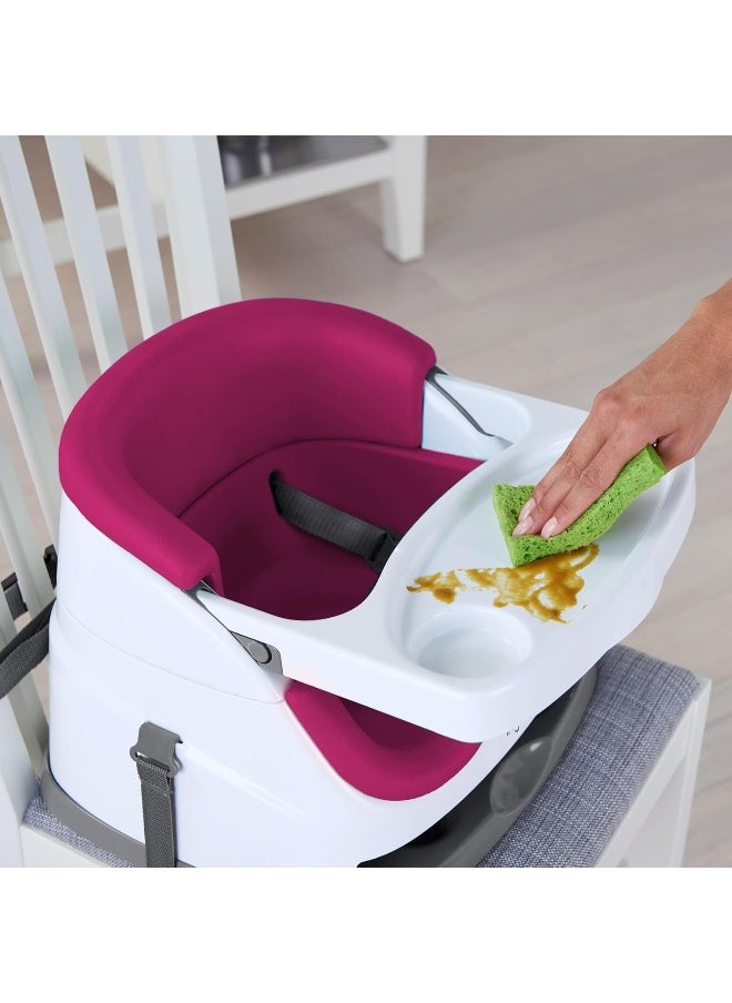 Ingenuity Baby Base 2-in-1 Booster Feeding and Floor Seat, Pink Flambe