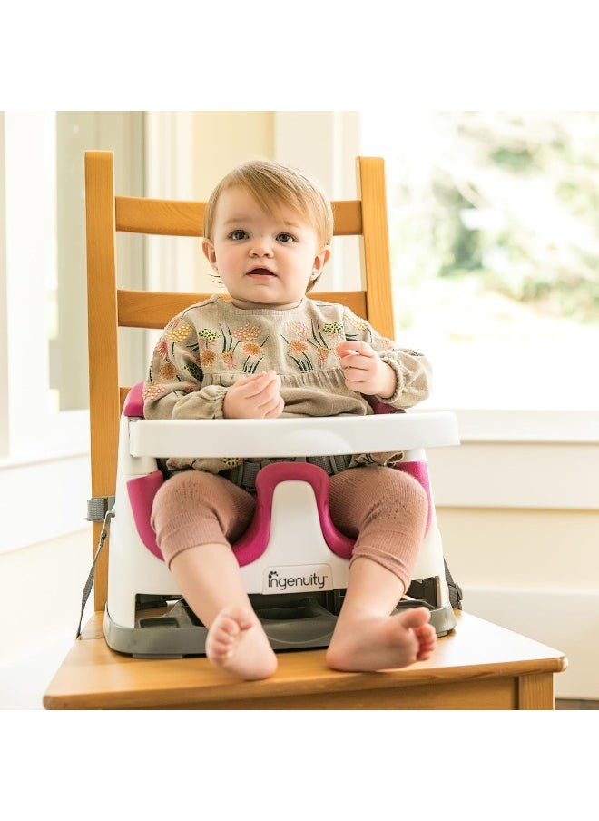 Ingenuity Baby Base 2-in-1 Booster Feeding and Floor Seat, Pink Flambe