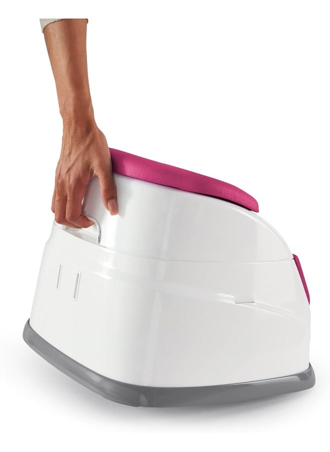Ingenuity Baby Base 2-in-1 Booster Feeding and Floor Seat, Pink Flambe