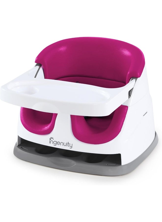 Ingenuity Baby Base 2-in-1 Booster Feeding and Floor Seat, Pink Flambe