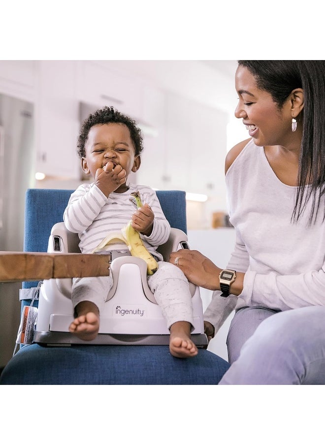 Ingenuity Baby Base 2-in-1 Booster Feeding & Floor Seat with Self-Storing Tray, Cashmere