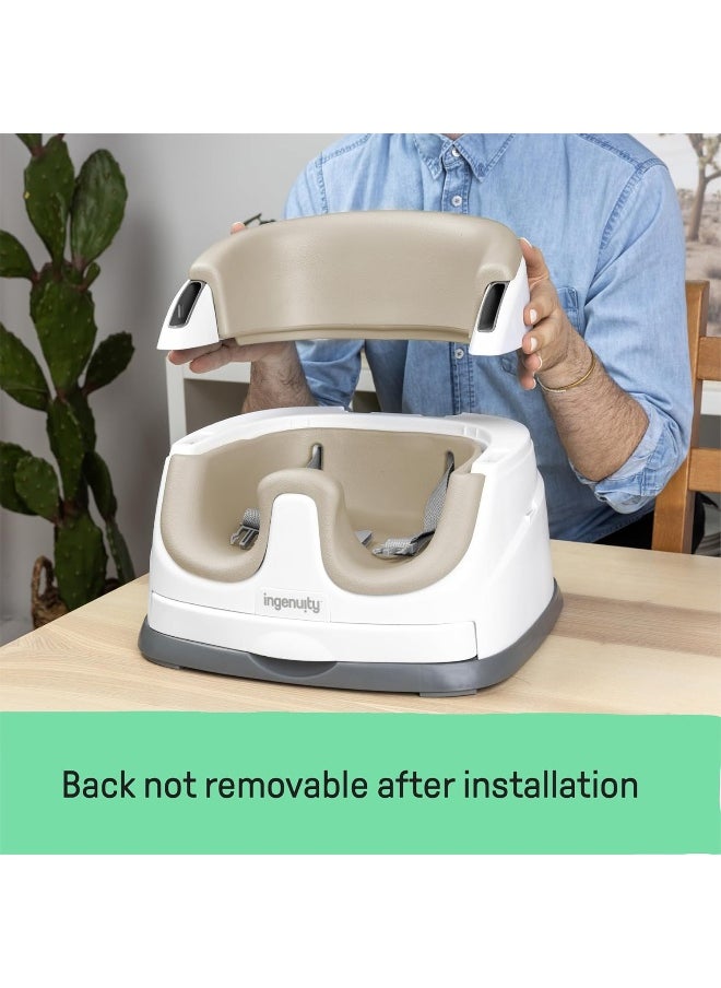 Ingenuity Baby Base 2-in-1 Booster Feeding & Floor Seat with Self-Storing Tray, Cashmere