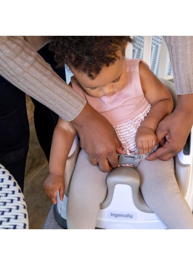 Ingenuity Baby Base 2-in-1 Booster Feeding & Floor Seat with Self-Storing Tray, Cashmere