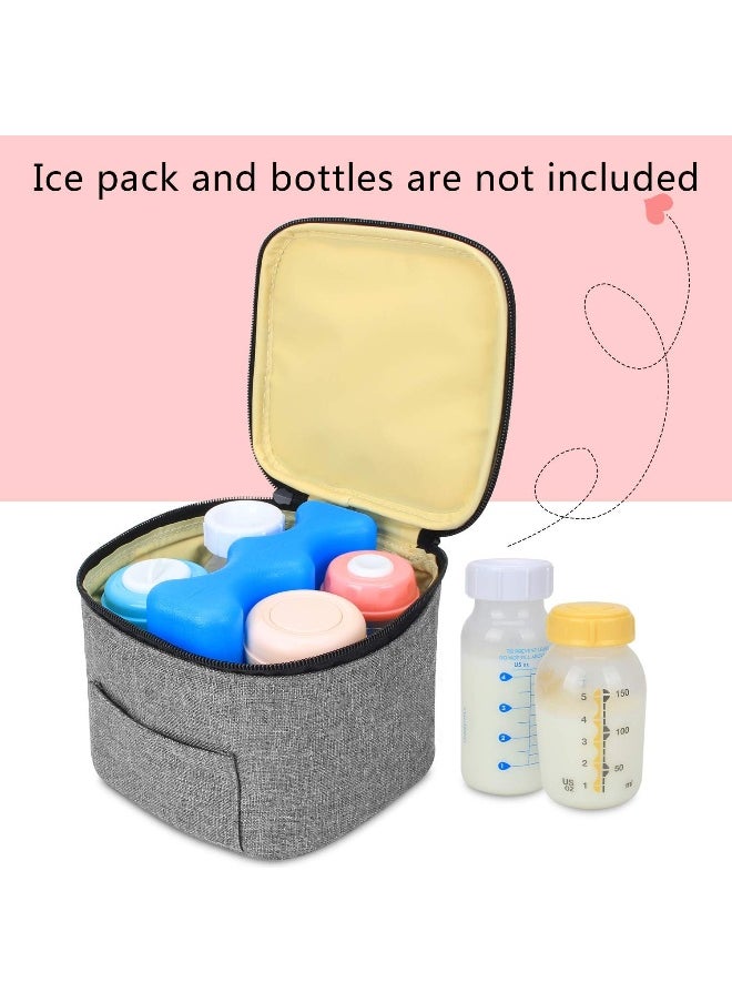 Luxja Breastmilk Cooler Bag (Hold Four 5 Ounce Breastmilk Bottles), Leakproof Breast Milk Cooler for 4 or 5 Ounce Bottles (Bag Only), Gray