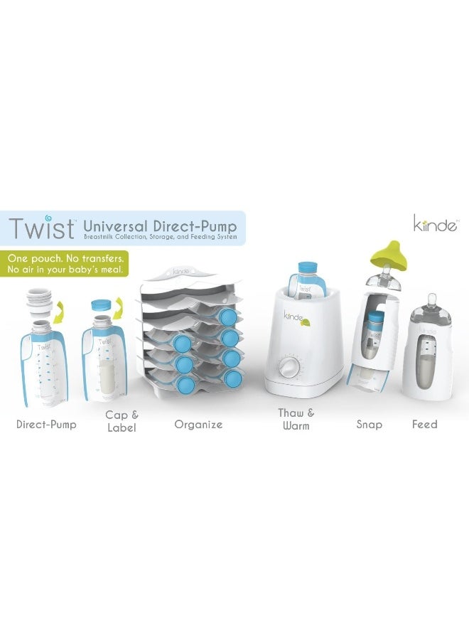 Kiinde Twist Pouch Direct-Pump Direct-Feed Twist Cap Breast Milk Storage Bag for Pumping, Freezing, Heating and Feeding, Pre-Sterilized, Breast Feeding Essentials, 6 Ounce, Pack of 20