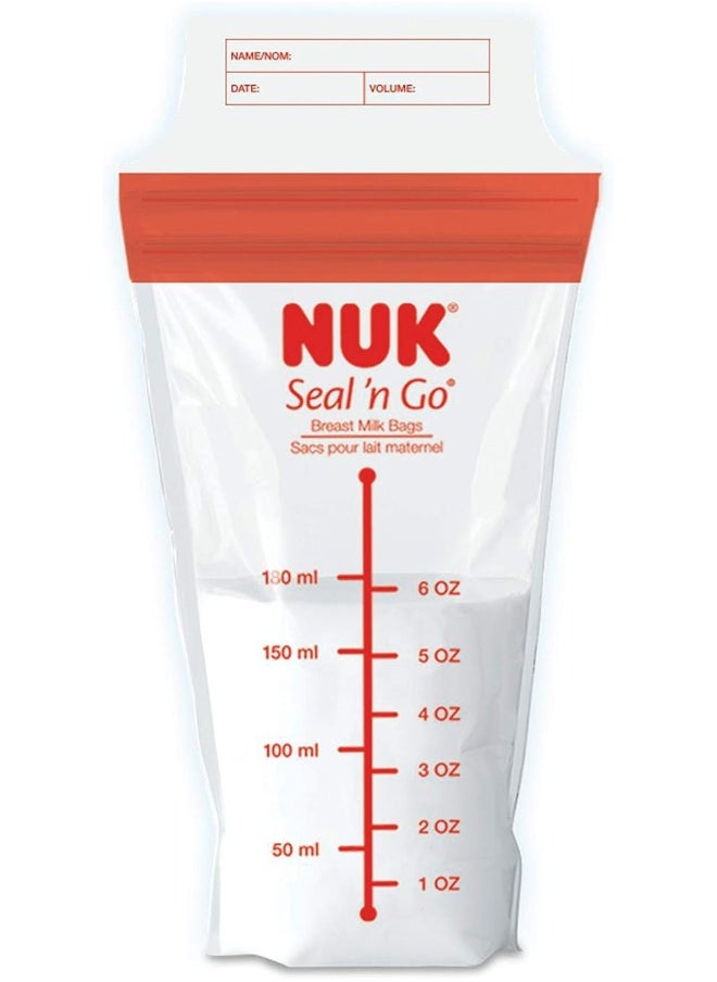 NUK Simply Natural Seal n' Go Breast Milk Bags, 100 CT