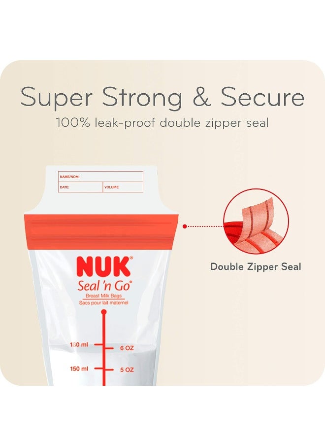 NUK Simply Natural Seal n' Go Breast Milk Bags, 100 CT