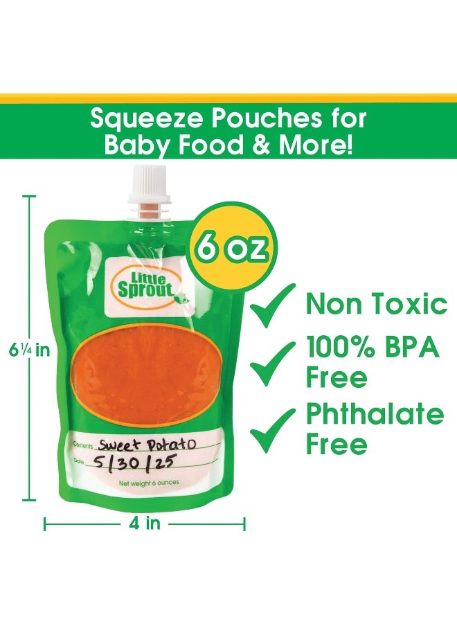 Disposable 6oz Baby Food Storage Pouch Containers, 48 Pack