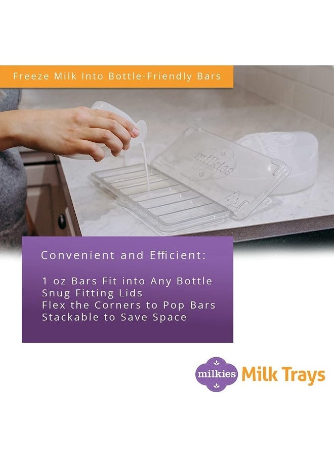 Fairhaven Health Milk Tray with Lid, Breastmilk Freezer Organization, 1 Ounce Sticks, Set of 2, Reusable, BPA and Silicone Free Containers, Freeze Your Baby Food