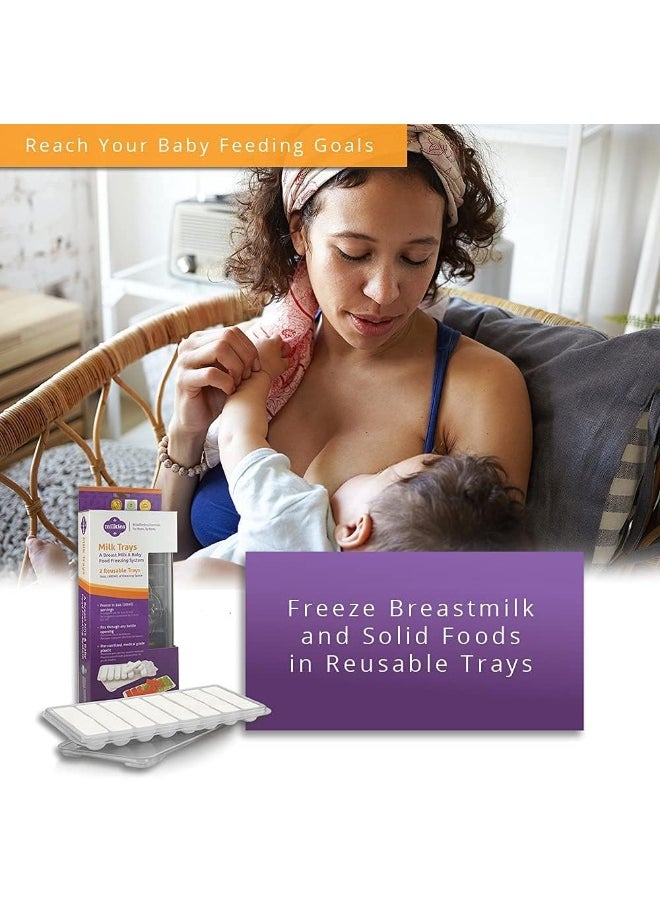 Fairhaven Health Milk Tray with Lid, Breastmilk Freezer Organization, 1 Ounce Sticks, Set of 2, Reusable, BPA and Silicone Free Containers, Freeze Your Baby Food