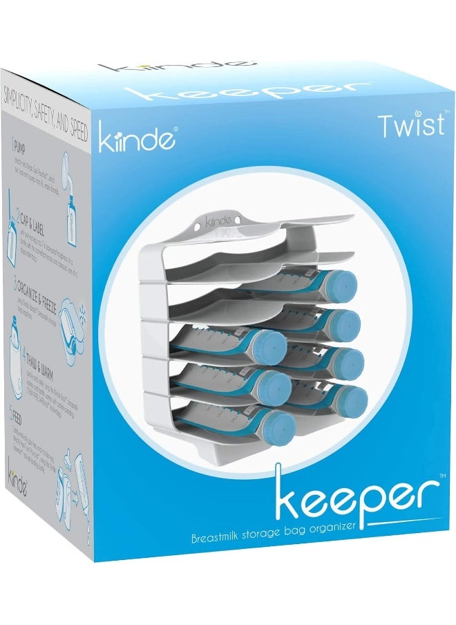 Kiinde Keeper Breast Milk Bags and Baby Food Pouches Organizer, Freezer Storage