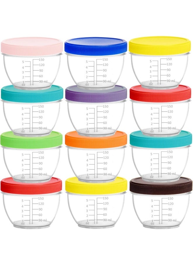 Youngever 18 Pack Baby Food Storage, 6 Ounce Baby Food Containers with Lids and Labels, 9 Assorted Colors