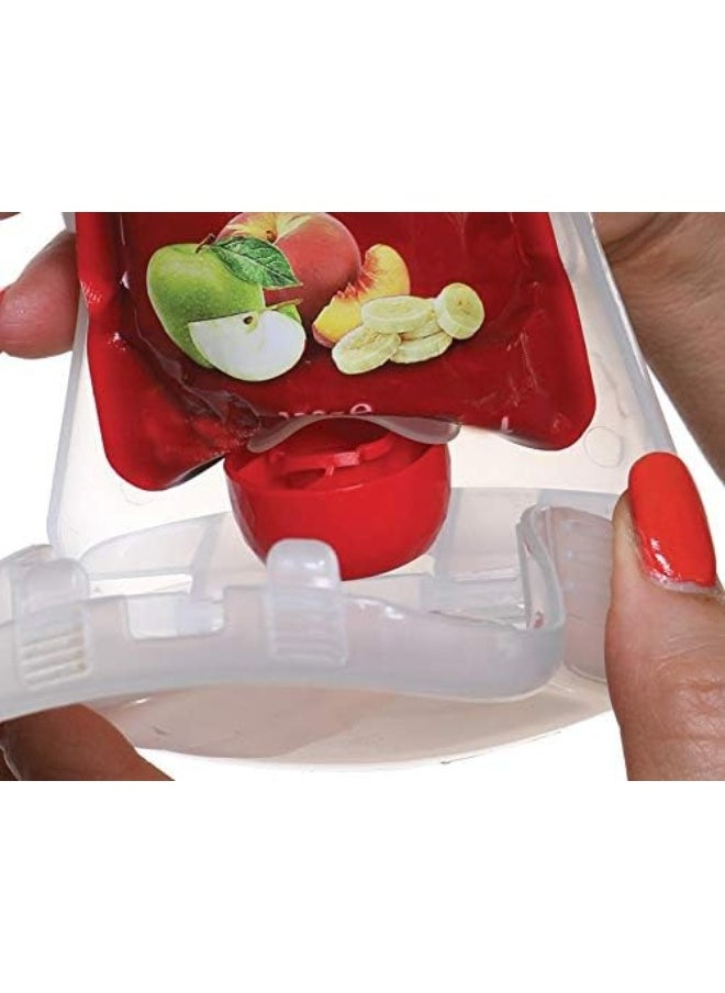 Dreambaby Pouch Pal Self Feeding Baby Food Pouch Holder - No Squeeze, No Spill, No Mess Reusable Container for Baby Led Weaning - 2 Pack