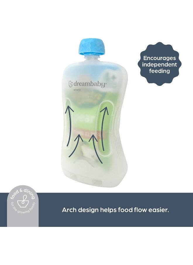 Dreambaby Pouch Pal Self Feeding Baby Food Pouch Holder - No Squeeze, No Spill, No Mess Reusable Container for Baby Led Weaning - 2 Pack