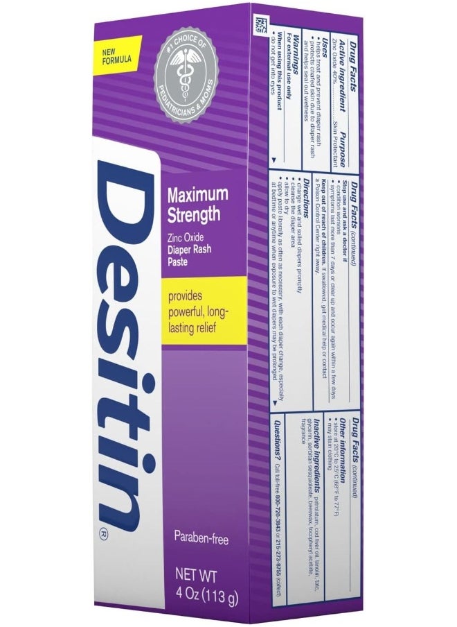 Desitin Maximum Strength Paste, 3 Ct./4 Oz.