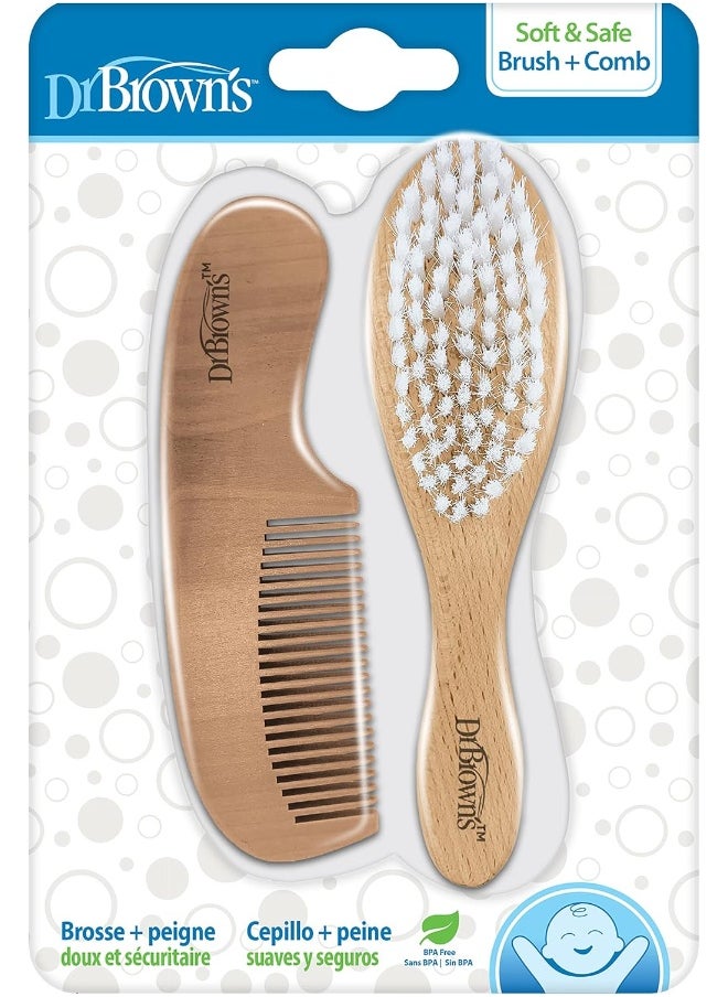 Dr. Brown's Soft and Safe Baby Brush + Comb