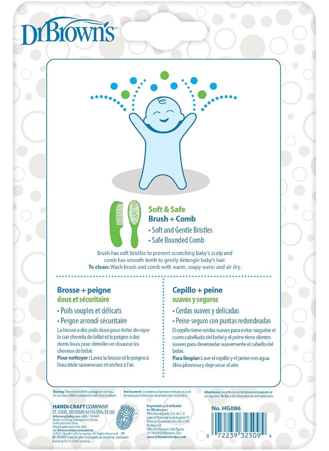 Dr. Brown's Soft and Safe Baby Brush + Comb