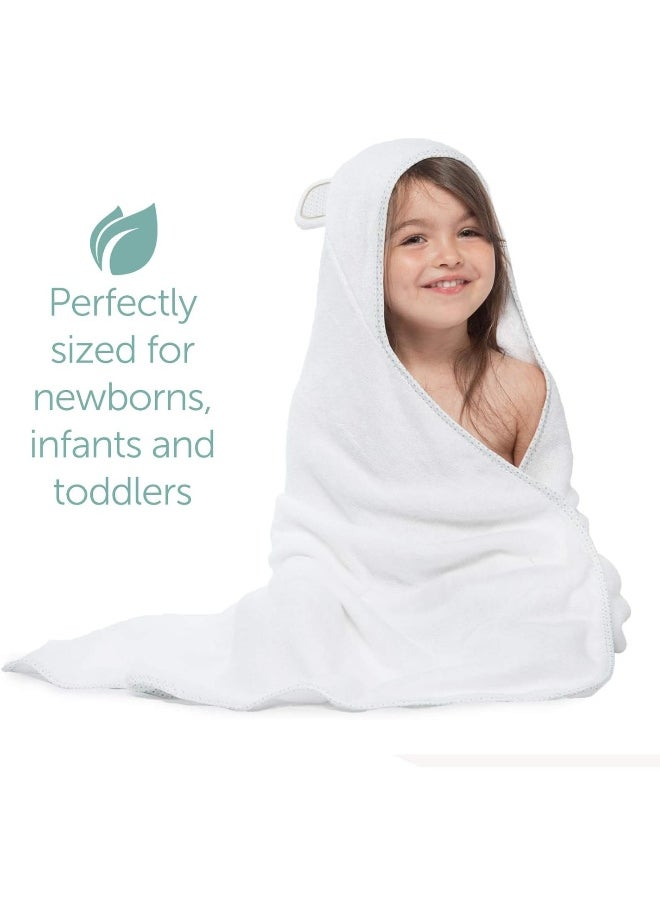Miniboo Organic Bamboo Hooded Baby Towel - Ultra Soft and Super Absorbent Baby Bath Towels for Newborns, Infants and Toddlers - Suitable as Baby Gifts