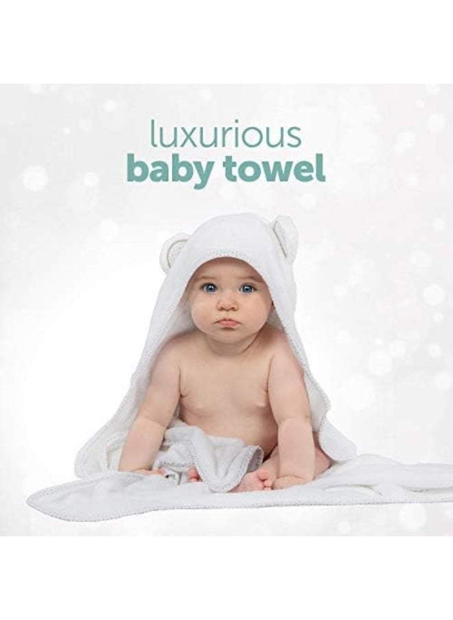 Miniboo Organic Bamboo Hooded Baby Towel - Ultra Soft and Super Absorbent Baby Bath Towels for Newborns, Infants and Toddlers - Suitable as Baby Gifts