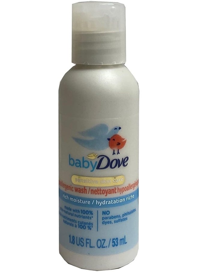 Baby Dove Tip to Toe Wash, Rich Moisture, Travel Size, 1.8 Ounce (Pack of 4)