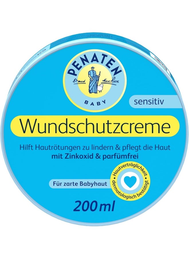 PENATEN Wound Protection Cream, Soothing Baby Wound Protection Cream with Zinc Oxide for Protection in The Diaper Area 200 ml / 6.76 Oz