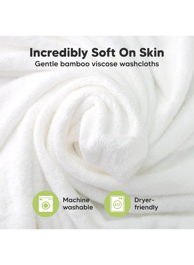 6-Pack Baby Washcloths - Soft Viscose Derived from Bamboo, Wash Cloths for Newborn, Kids, Bath Towels, Face Towel for Washing