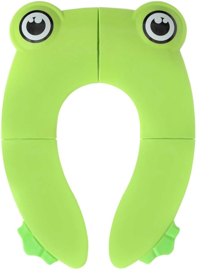 POKANIC Toilet Potty Training Seat Cover, Travel Toilet Seat, Folding Non Slip Silicone Pads, Travel Portable Reusable Kids Toddlers Boys Girls, Carry Bag