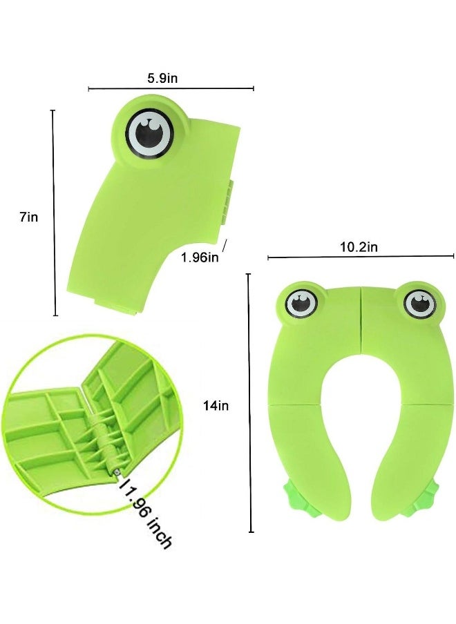 POKANIC Toilet Potty Training Seat Cover, Travel Toilet Seat, Folding Non Slip Silicone Pads, Travel Portable Reusable Kids Toddlers Boys Girls, Carry Bag