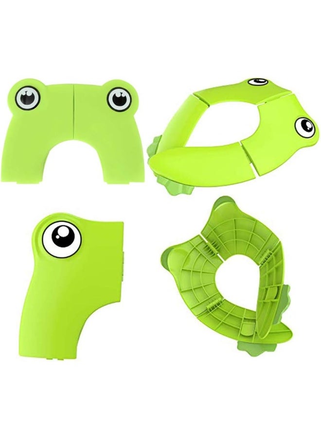POKANIC Toilet Potty Training Seat Cover, Travel Toilet Seat, Folding Non Slip Silicone Pads, Travel Portable Reusable Kids Toddlers Boys Girls, Carry Bag