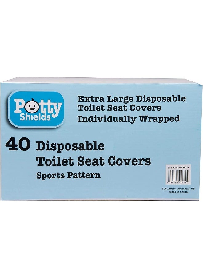 POTTY SHIELDS Disposable Toilet Seat Covers for Kids & Adults, 40 Pack