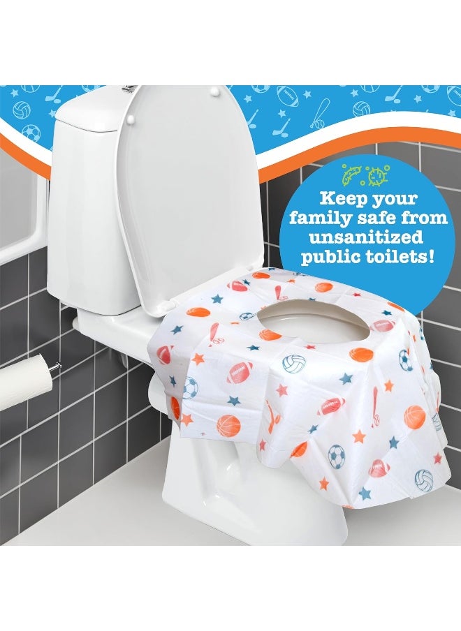 POTTY SHIELDS Disposable Toilet Seat Covers for Kids & Adults, 40 Pack