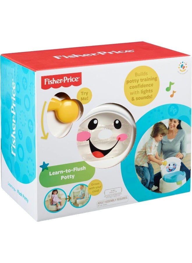 Fisher-Price Toddler Toilet Learn-to-Flush Potty Training Seat with Lights Sounds Phrases and Removable Potty Ring