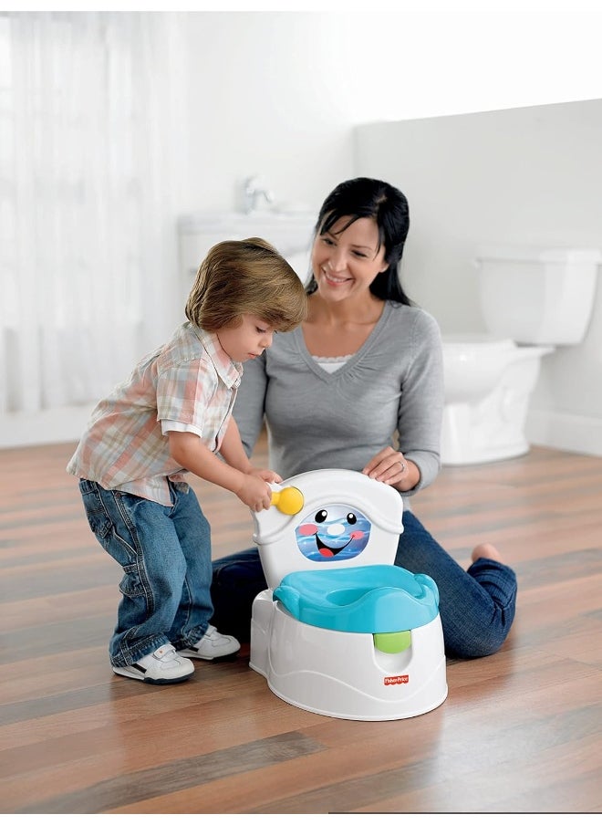 Fisher-Price Toddler Toilet Learn-to-Flush Potty Training Seat with Lights Sounds Phrases and Removable Potty Ring