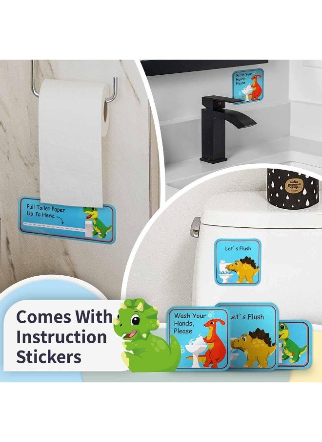 Potty Training Chart with 35 Stickers, 3 Reminder Stickers and Crown for Toddlers Boys and Girls - Potty Training Rewards for Kids - Dino