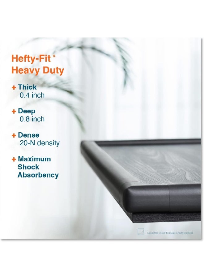 Roving Cove HeftyFit Corner Protector for Baby (8 Large Corners), Heavy-Duty Soft Rubber Foam Furniture Corner Bumper Guards, 3M Adhesive Pre-Taped, Onyx Black